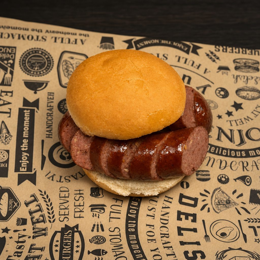 Smoked Hot Links Sandwich.