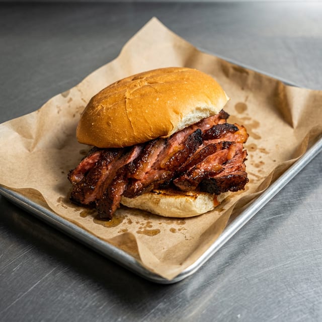 Beef Brisket Sandwich.