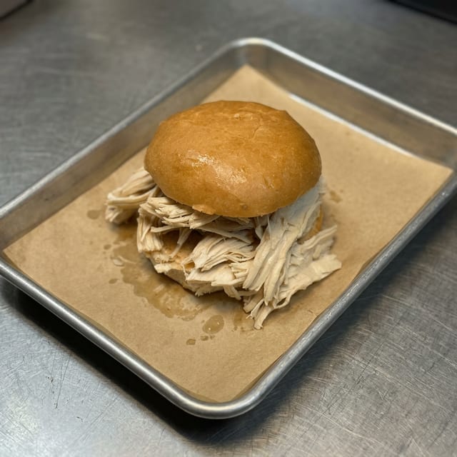 Pulled Chicken Sandwich.